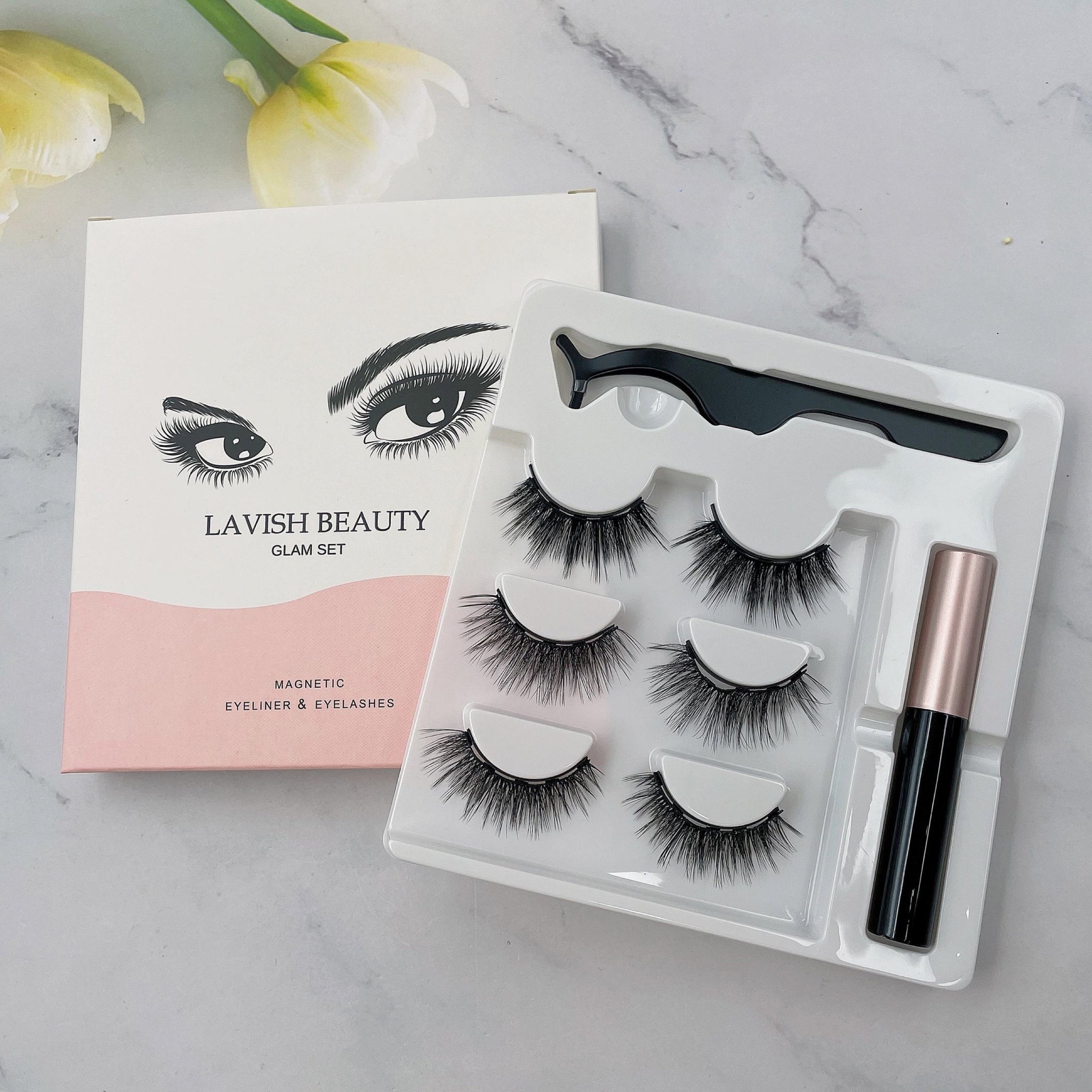 Magnetic Strip Lashes Set - Glam